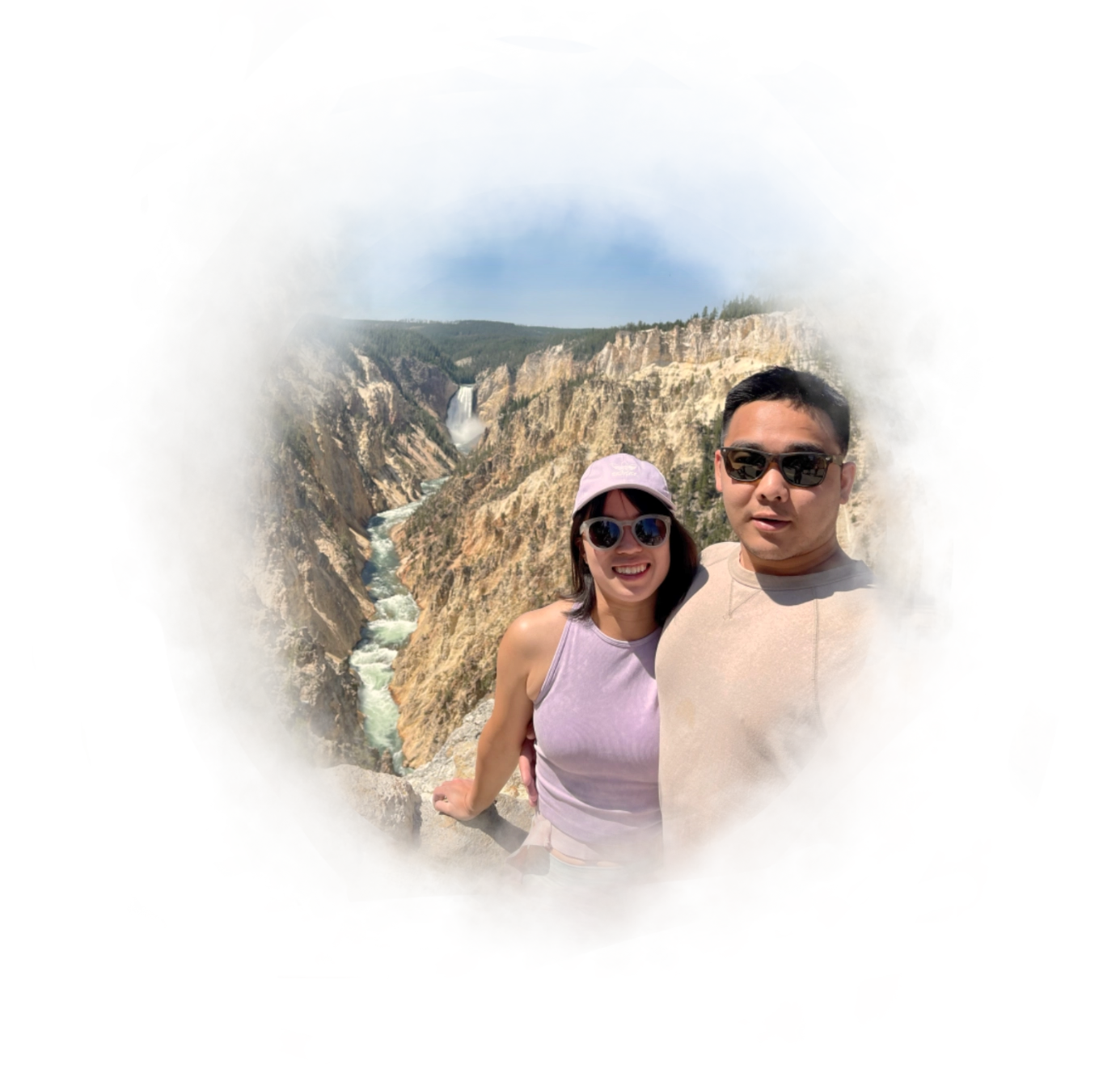 A photo of Kaming and Claudia going on their first trip together
